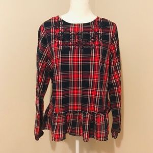 Nordstrom | BeachLunchLounge Holiday Plaid Peplum Top